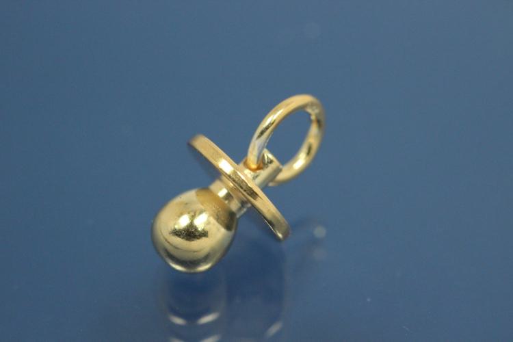 Pendant Pacifer 925/- Silver gold plated,