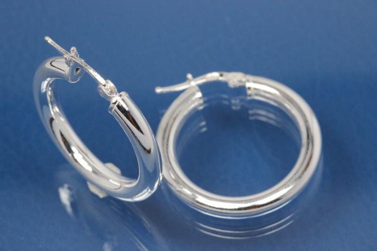 Hoops 925/- Silver rodium plated approx size AØ40mm, IØ32mm, Tube round RD AØ4mm.