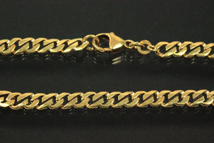 Bracelet 333/- solid angular links hand-assembled with carabiner approx. Dimensions length 21.5cm, width 5.60mm,