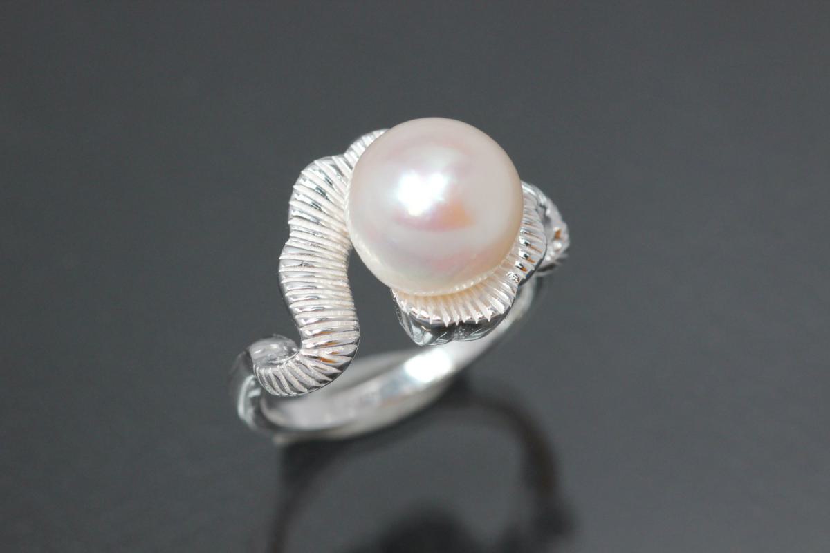 Ring, Pearldesign 925/- Silver with Freshwaterpearl (FWP)