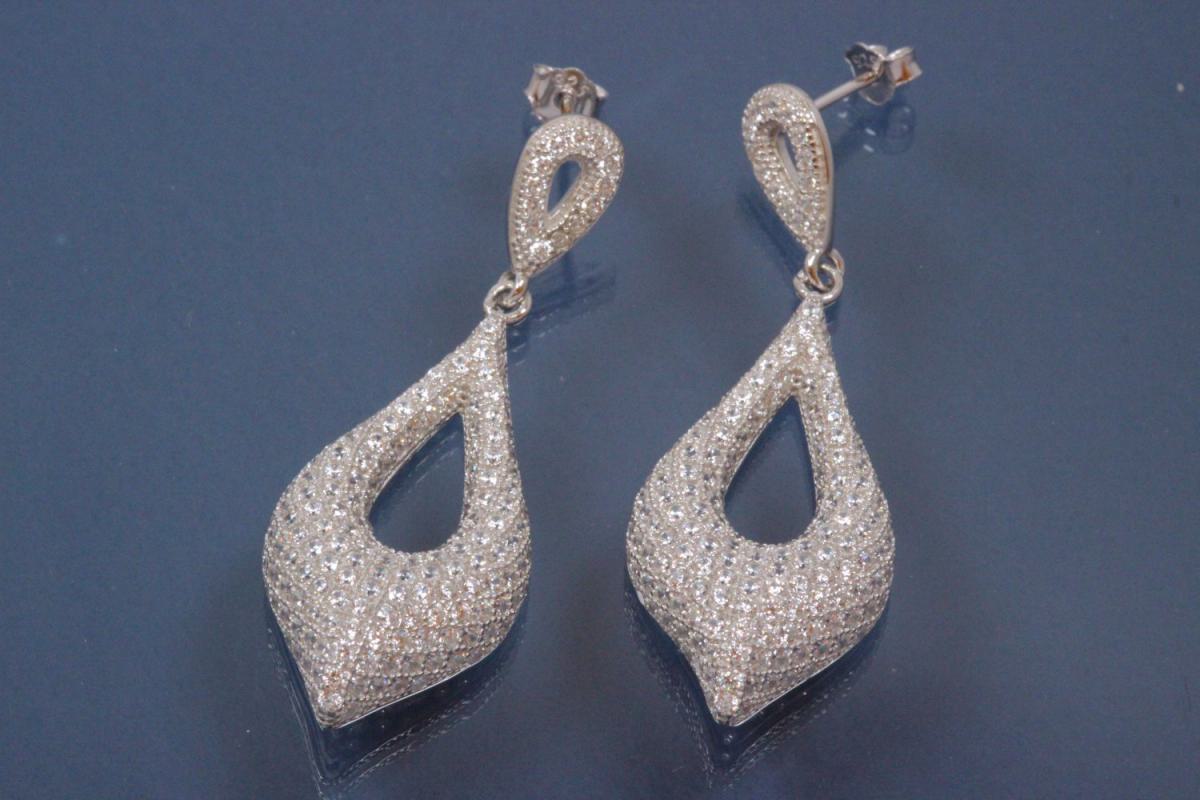 Ear post Two open Teardrop 925/- Silber rhodium plated, approx size length 43,0mm, wide 15,0mm, thickness 5,1mm,