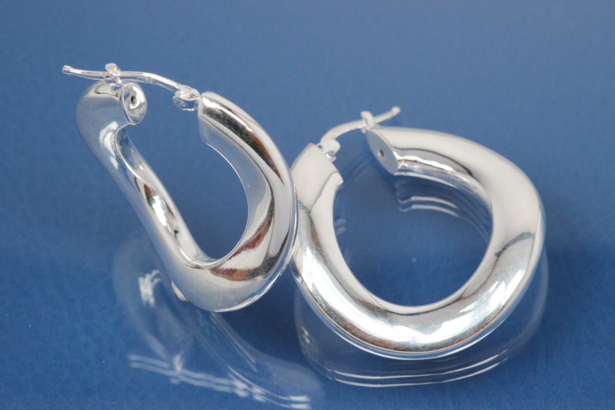 Hoops 925/- Silver rodium plated approx size AØ35mm, IØ22mm, Tube oval AØ4mm.