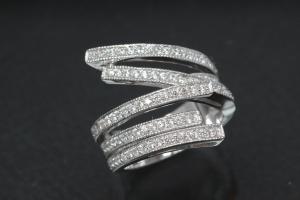 Ring Äste wie Strahlen 925/- Silber rhodiniert mit weißen Zirkonia