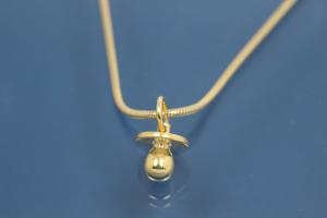 Pendant Pacifer 925/- Silver gold plated,