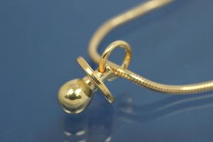 Pendant Pacifer 925/- Silver gold plated,