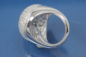 Ring 925/- Silber rhodiniert mit Zirkonia,