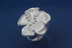Ring, Blumen-Design Buschwindröschen 925/- Silber