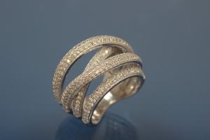 Ring 925/- Silver rhodium plated, with white Cubic Zirconia