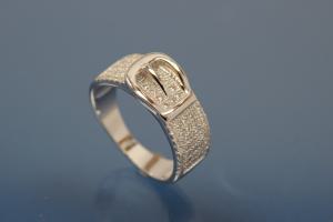 Ring 925/- Silver rhodium plated, with white Cubic Zirconia