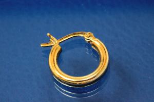 Hoops polished 925/- Silver gold plated approx size AØ15mm, IØ9,0mm, Tube round RD AØ3mm.