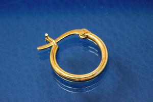 Hoops polished 925/- Silver gold plated approx size AØ15mm, IØ11mm, Tube round RD AØ2mm.