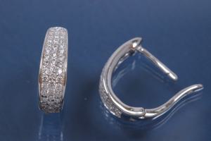 Hoops 925/- Silver rhodium plated approx size AØ16,0mm, IØ13mm, wide 4,0mm-5,0mm-4,0mm