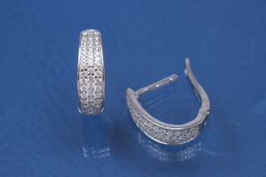 Hoops 925/- Silver rhodium plated approx size AØ16,0mm, IØ13mm, wide 4,0mm-5,0mm-4,0mm