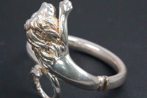 bangle lion vivid 925/- Silver hollow