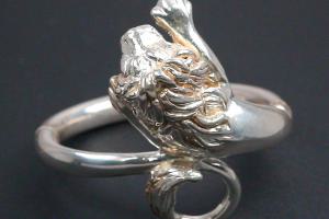 bangle lion vivid 925/- Silver hollow