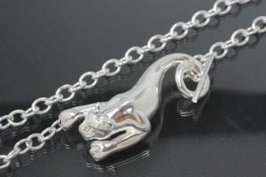 Necklace Cougar hollow 925/- Silver with round anchor chain and toggle clasp