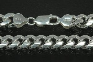 Panzerkette gedrückt 925/- Silber mit Karabiner ca. Breite 6,0mm