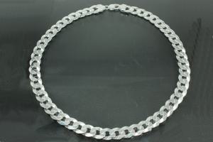 Curb chain 6 sides diamond cut 925/- Silver with trigger clasp, approx. width 14,0mm