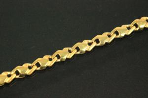 Bracelet 333/- solid diamond-shaped links hand-assembled with carabiner approx. Dimensions length 21.5cm, width 5.80mm,