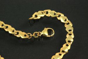 Bracelet 333/- solid diamond-shaped links hand-assembled with carabiner approx. Dimensions length 21.5cm, width 5.80mm,