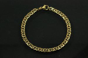 Armband 333/- massive winkelförmige Glieder handmontiert mit Karabiner ca.Maße Länge 21,5cm, Breite 5,60mm,